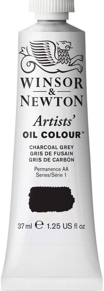 Winsor & Newton Artists' Oil Color, 37ml (1.25 oz) Tube, Charcoal Grey