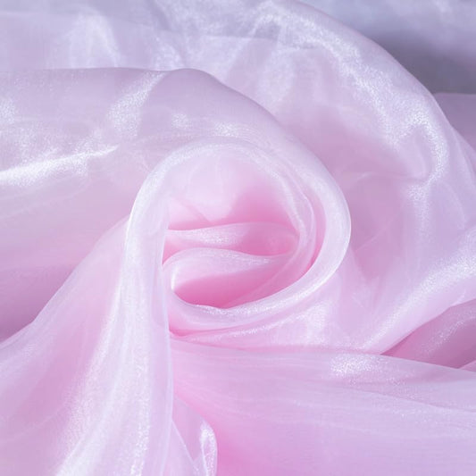 Fynite Baby Pink Organza Fabric by The Yard | 5 Yard Long | 44" Wide | Bridal Soft Sheer Organza Tulle for DIY Wedding Dress Fashion Craft Decorations
