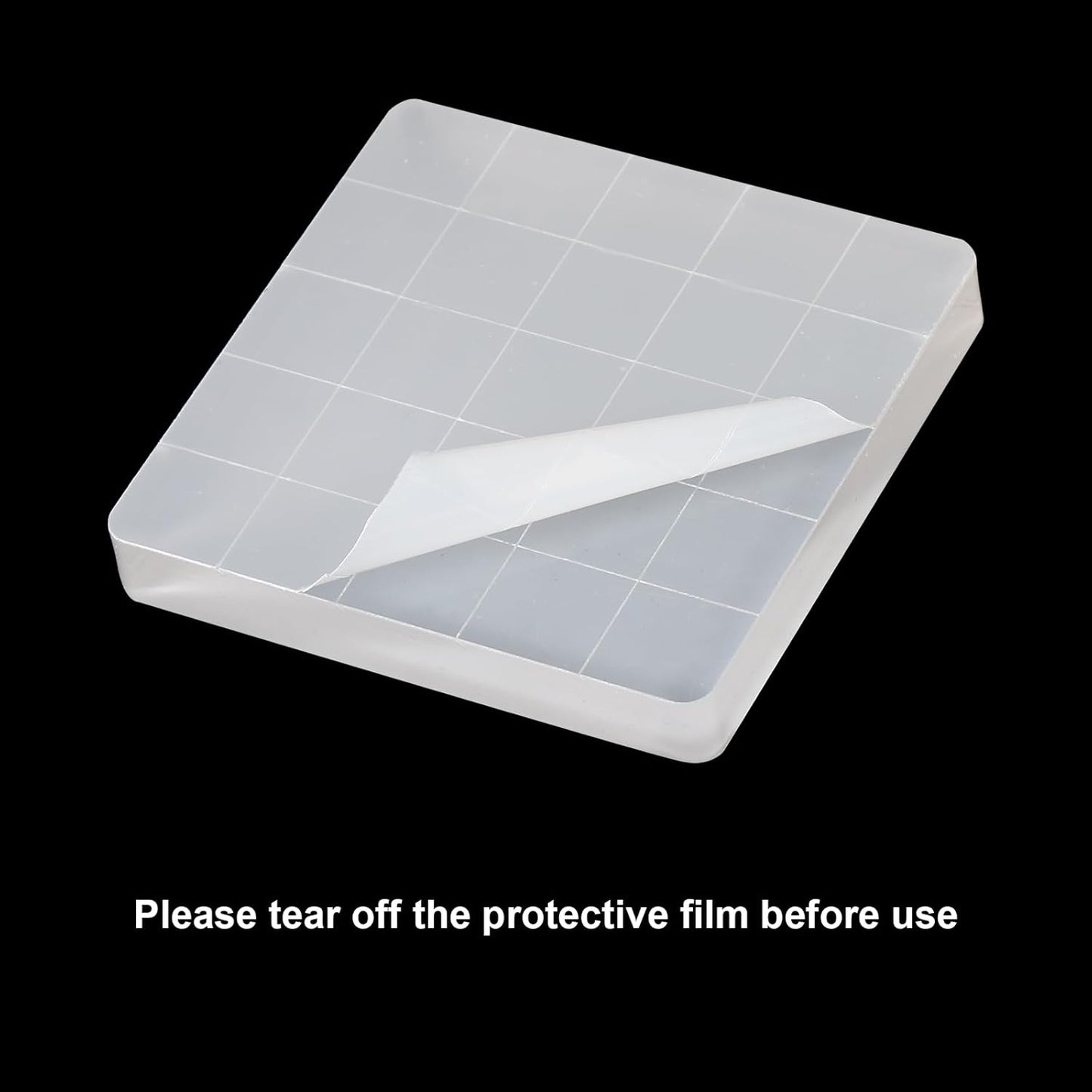 PATIKIL 3"x3" Acrylic Stamp Block, 6Pcs Clear Stamping Block with Grid Lines Decorative Mounting Blocks Square for Scrapbooking DIY Crafts Card Making