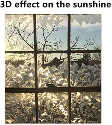 Niviy 3D No Glue Static Cling Window Films Privacy Cut Glass Window Sticker for Bathroom Office Kitchen Window Decor 17.7"x 157.4"