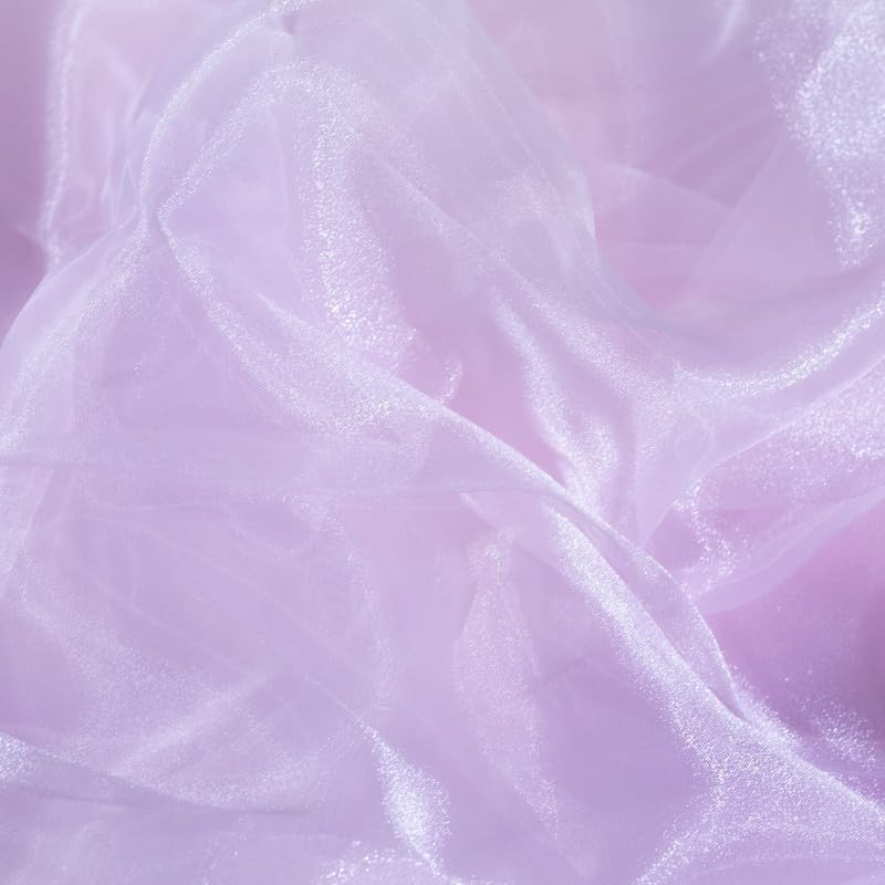 Fynite Baby Pink Organza Fabric by The Yard | 10 Yard Long | 44" Wide | Bridal Soft Sheer Organza Tulle for DIY Wedding Dress Fashion Craft Decorations