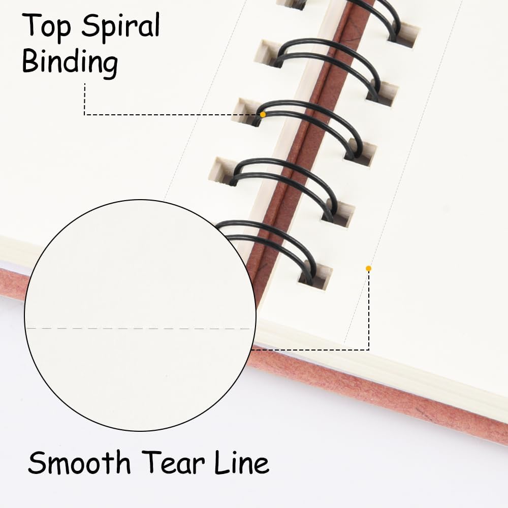 8.3x5.8 Sketch Book, Top Spiral Bound Sketch Pad, 60sheets 92lb/150gsm Nature White Paper, Acid-Free Mixed Media Paper for Painting, Dawing & Art Supplies. N-Pink