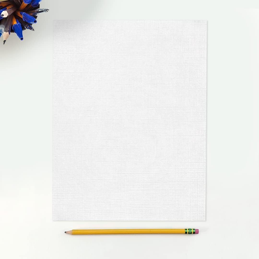 LUXPaper 8.5" x 11" Paper | Letter Size | White Linen | 24lb. (60lb. Text) | 500 Qty