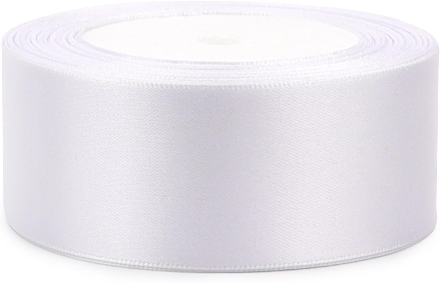White Solid Satin Ribbon 1-1/2 Inch 25 Yards Solid Polyester Fabric Ribbon for Gift Wrapping Wedding Christmas Baby Shower Birthday Party Decoration Handmade Immortal Flower Craft