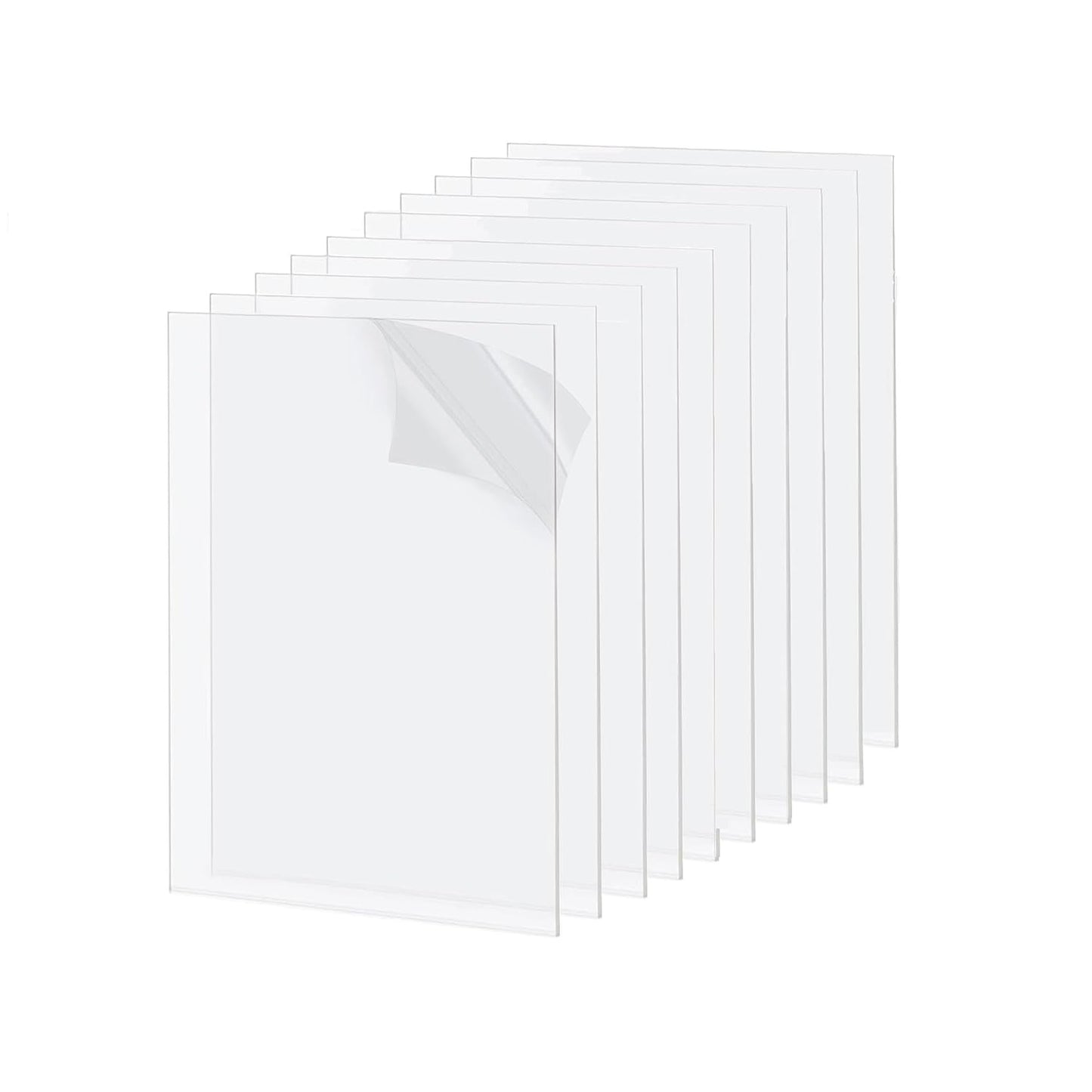 10 Pack 7.87x9.84 Clear Acrylic Sheet 1mm Thick, Clear Plexiglass Sheet 20x25cm, Plastic Plexiglass Board Acrylic Board for Wall Crafts Glass Picture Frame DIY Projects Signs and Painting