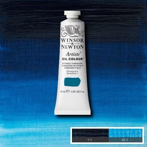 Winsor & Newton Artists' Oil Color, 37ml (1.25 oz) Tube, Phthalo Turquoise