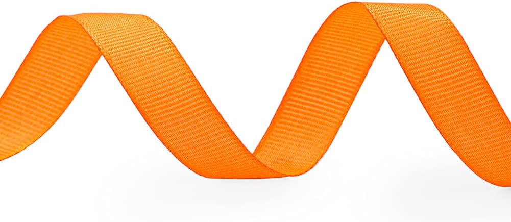 LIUYAXI 5/8" X 50 Yards Solid Orange Grosgrain Ribbon, Perfect for Crafts, Wedding Decor, DIY Hair Accessories, Sewing, Gift Package Wrapping and More