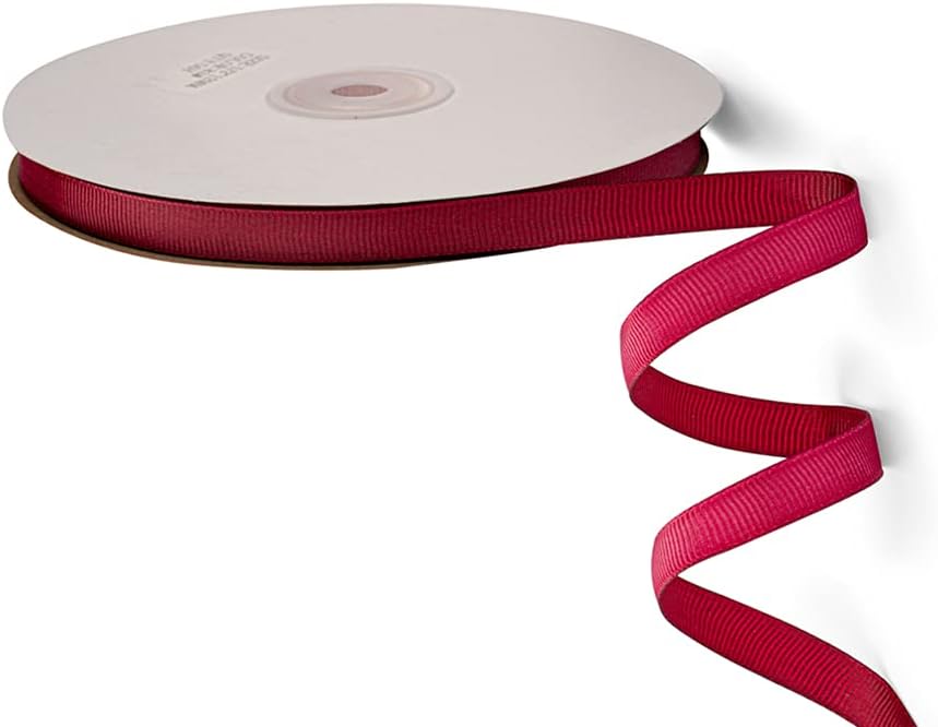 LIUYAXI3/8 X 50 Yards Solid Burgundy/MaroonGrosgrain Ribbon, Perfect for Crafts, Wedding Decor, DIY Hair Accessories, Sewing, Gift Package Wrapping and More