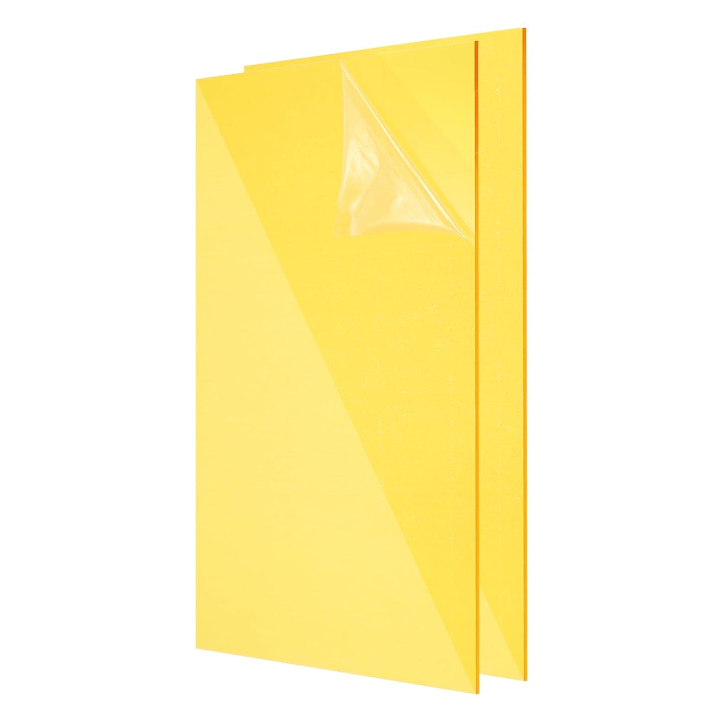 uxcell 2Pcs Acrylic Sheets 12x8 Inch Acrylic Panel 1/8 Inch-3mm Plastic Board for Picture Frames Sign Holders DIY Display Projects Craft, Clear Yellow
