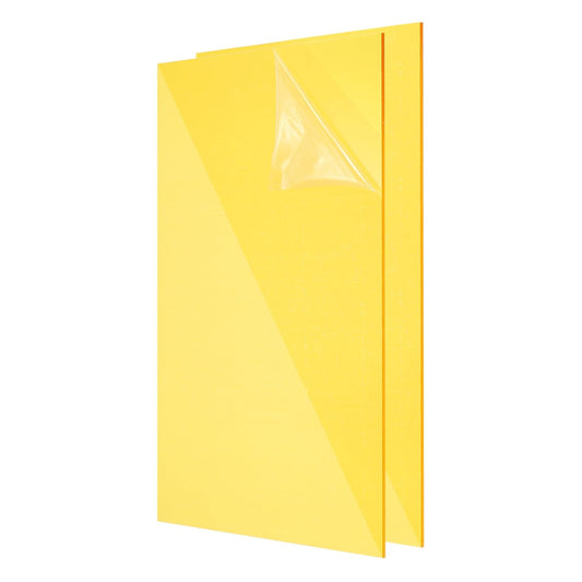 uxcell 2Pcs Acrylic Sheets 12x8 Inch Acrylic Panel 1/8 Inch-3mm Plastic Board for Picture Frames Sign Holders DIY Display Projects Craft, Clear Yellow
