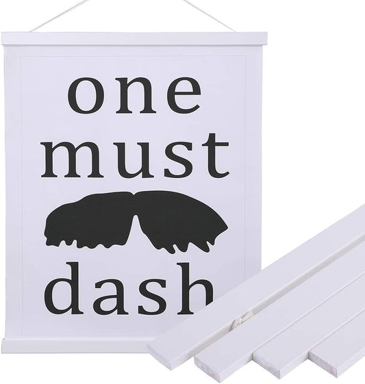 Artmag Magnetic Poster Hanger Frame, 17x22 17x24 17x31 Light Wood Wooden Magnet Canvas Artwork Print Poster Hangers Frames Hanging Kit (White, 17")