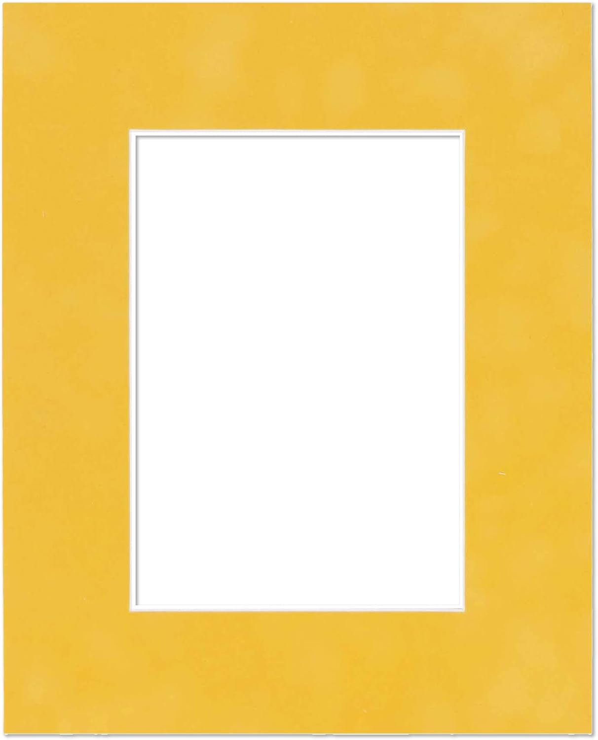 Pack of Ten Acid Free 11x14 Mats Bevel Cut for 8.5x11 Photos - Sunrise Yellow Suede Precut Matboards With Backing Boards and Self Seal Bags for Pictures, Framing - 4-ply Thickness