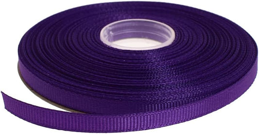 Solid Grosgrain Ribbon 25 Yard Each Roll 100% Polyester Woven Edge (1/4", Purple)