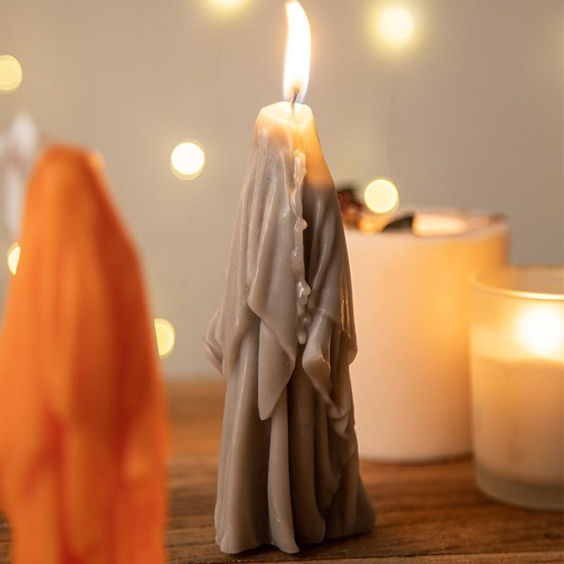 Halloween Masked Ghost Candle Silicone Mold DIY 3D Scented Candle Making Wax Mould Gypsum Ornament Resin Soap Chocolate Mold Home Decor