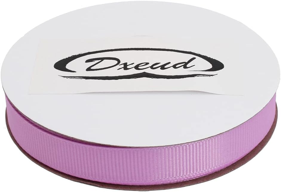 Solid Grosgrain Ribbon 25 Yard Each Roll 100% Polyester Woven Edge (1/2", Purple Pink)
