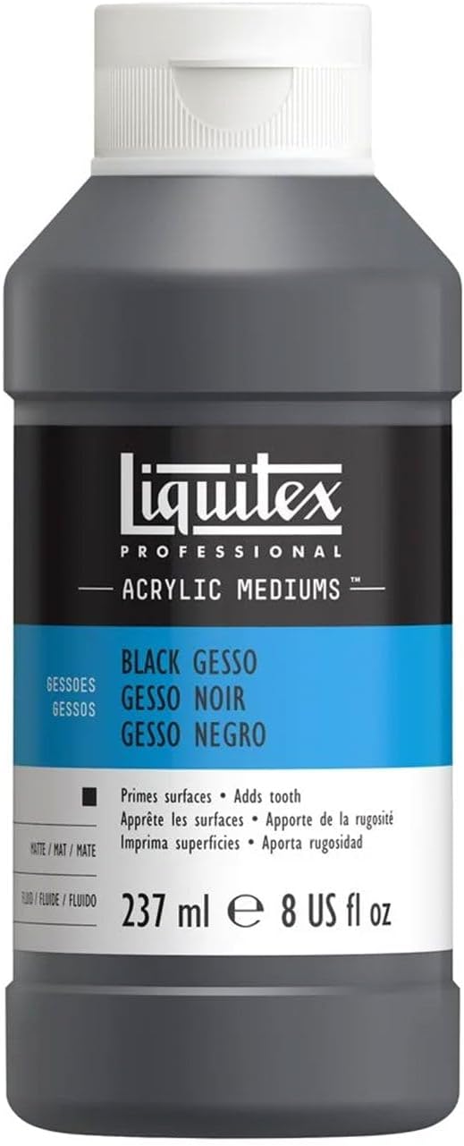 Liquitex Professional Gesso Surface Prep Medium, 237ml (8-oz), Black