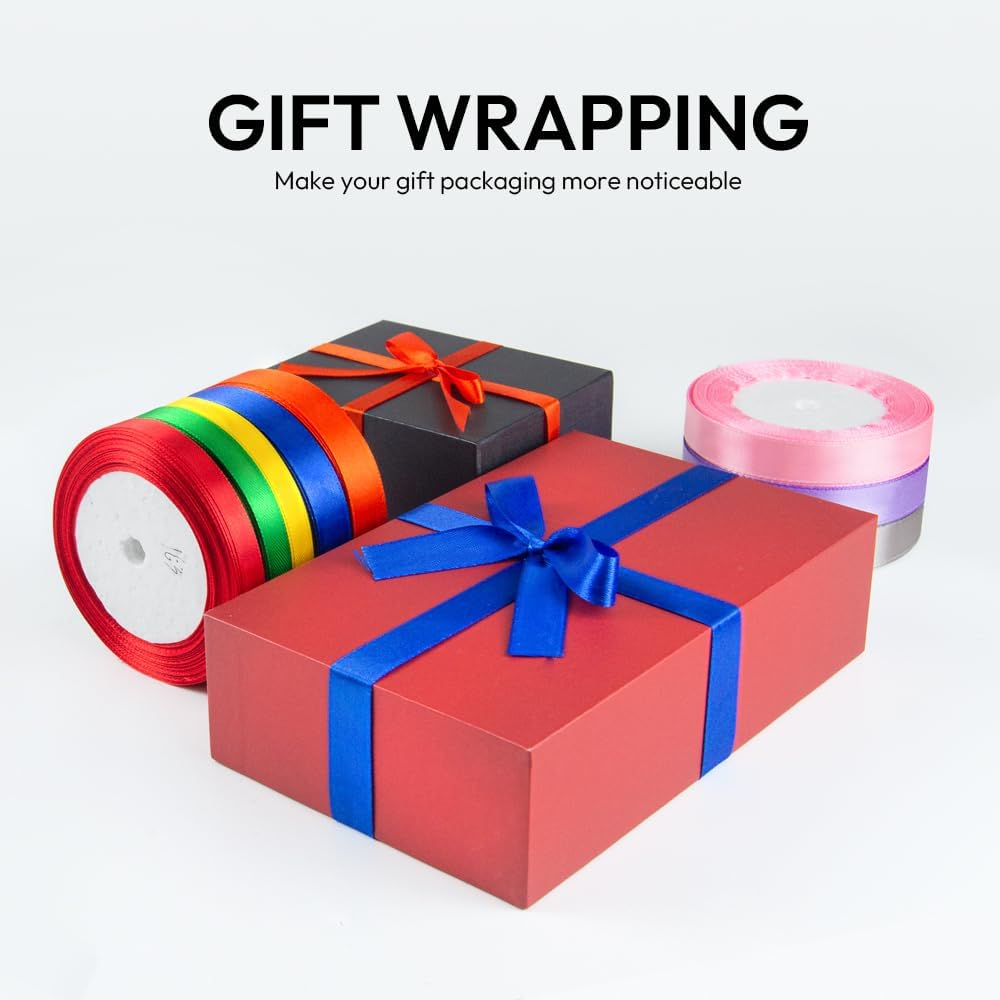 5/8 Inch 25 Yards Satin Ribbon Royal Blue, Solid Color Fabric Ribbon for Gift Wrapping, Wedding, Polyester Gift Ribbon for Birthday Party Decoration, Craft, Hair, Floral, Sewing