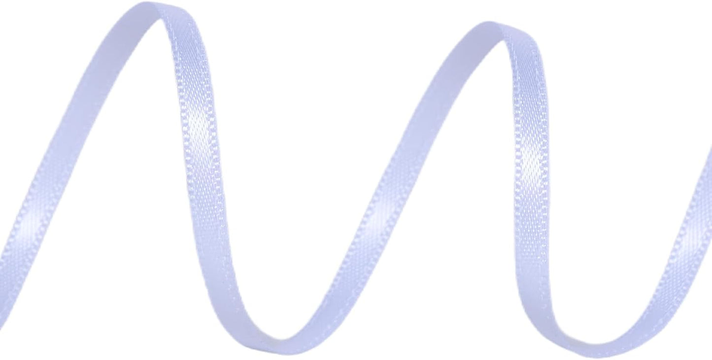 YAMA White Double Faced Satin Ribbon 1/8 Inch 100 Yards Thin White Ribbon for Gift Wrapping Crafts Bows Wedding Party Decoration