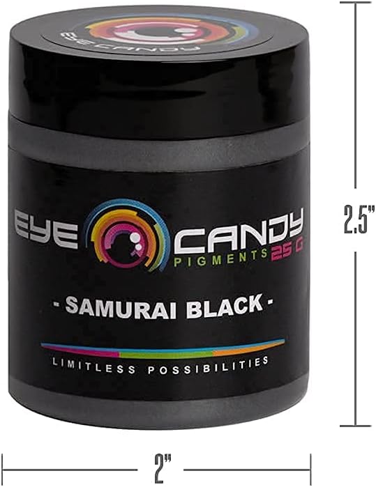Eye Candy Pigments Premium Black Mica Powder - Samurai Black (25gr) - for Epoxy, Resin, Soap, Paint, Woodworking, Acrylic Pouring, Bath Bombs, Fishing Lures - DIY Arts and Crafts Additive