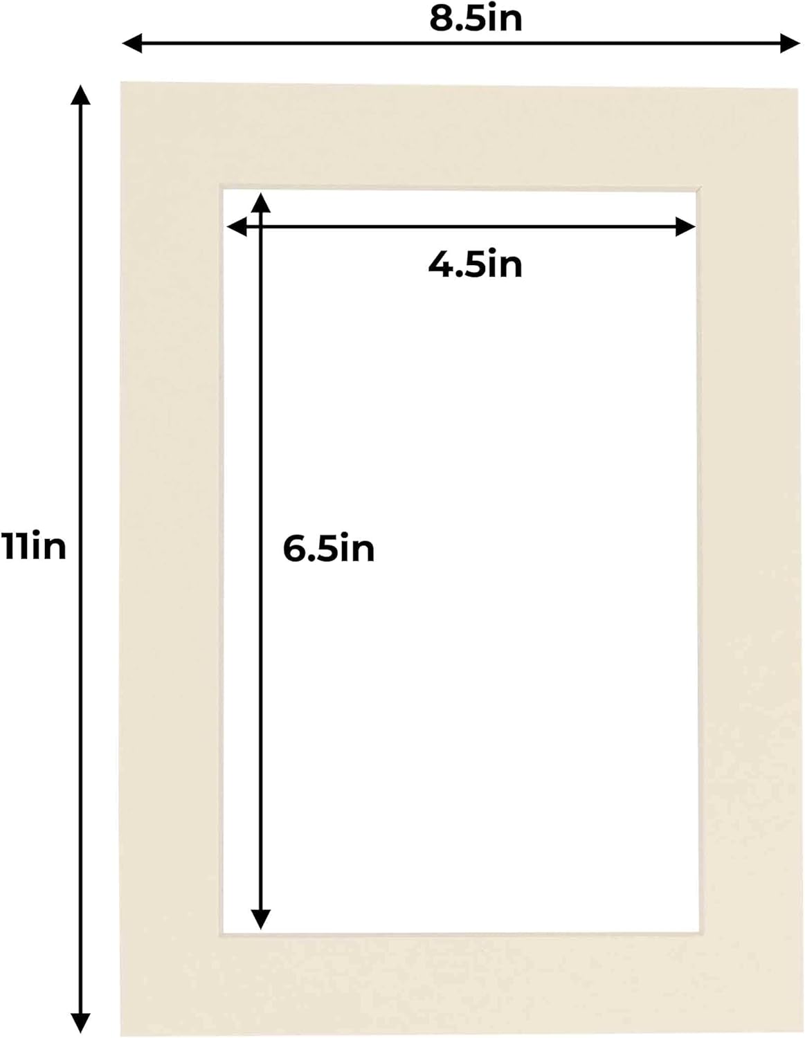 5x7 Mat for 8.5x11 Frame - Precut Mat Board Acid-Free Show Kit with Backing Board, and Clear Bags Textured Cream 5x7 Photo Matte For a 8.5x11 Picture Frame Matboard for Framing, Pack of 100 Mats