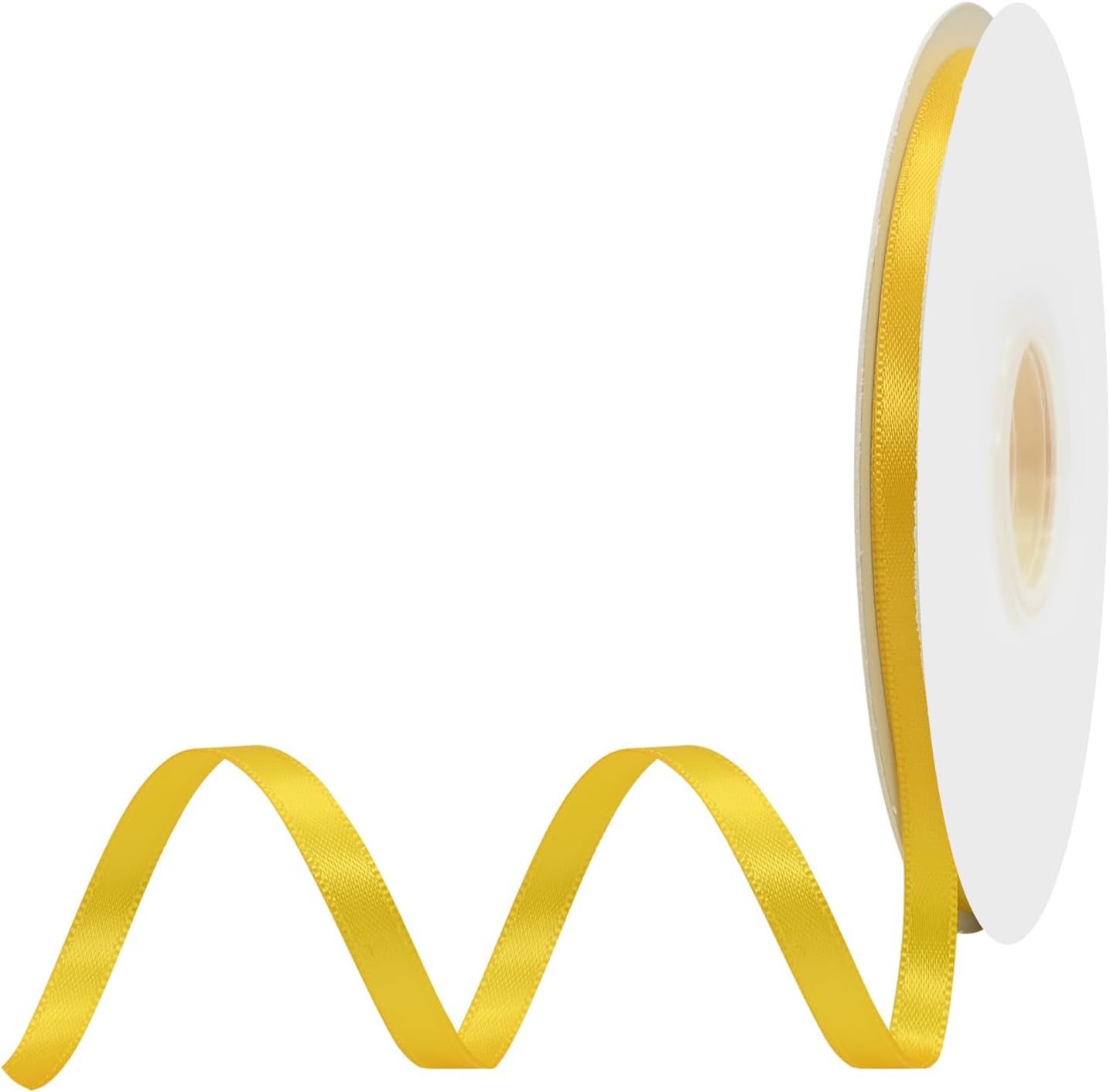 Maize Yellow Satin Ribbon 1/4" X 50 Yards Solid Color Double Faced Ribbons Perfect for Crafts Wedding Decor Bow Making Arts Sewing and More