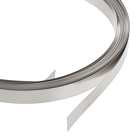 BENECREAT 19.7 Feet 32Gauge Flat Nickel Silver Wire, 8mm Wide Flat Bezel White Copper DIY Bezel Setting Wire for DIY Jewelry Craft Making Gem Wrapping