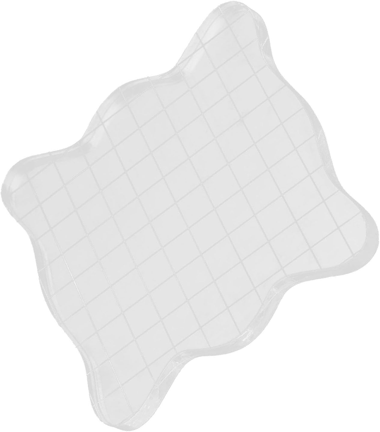 1PC Transparent Acrylic Stamp Blocks with Grid Lines, with Curve Edges Essential Stamping Tools for Scrapbooking Crafts Making,1.97 x 1.97/2.95 x 2.95/3.93 x 3.93 (10x10cm)