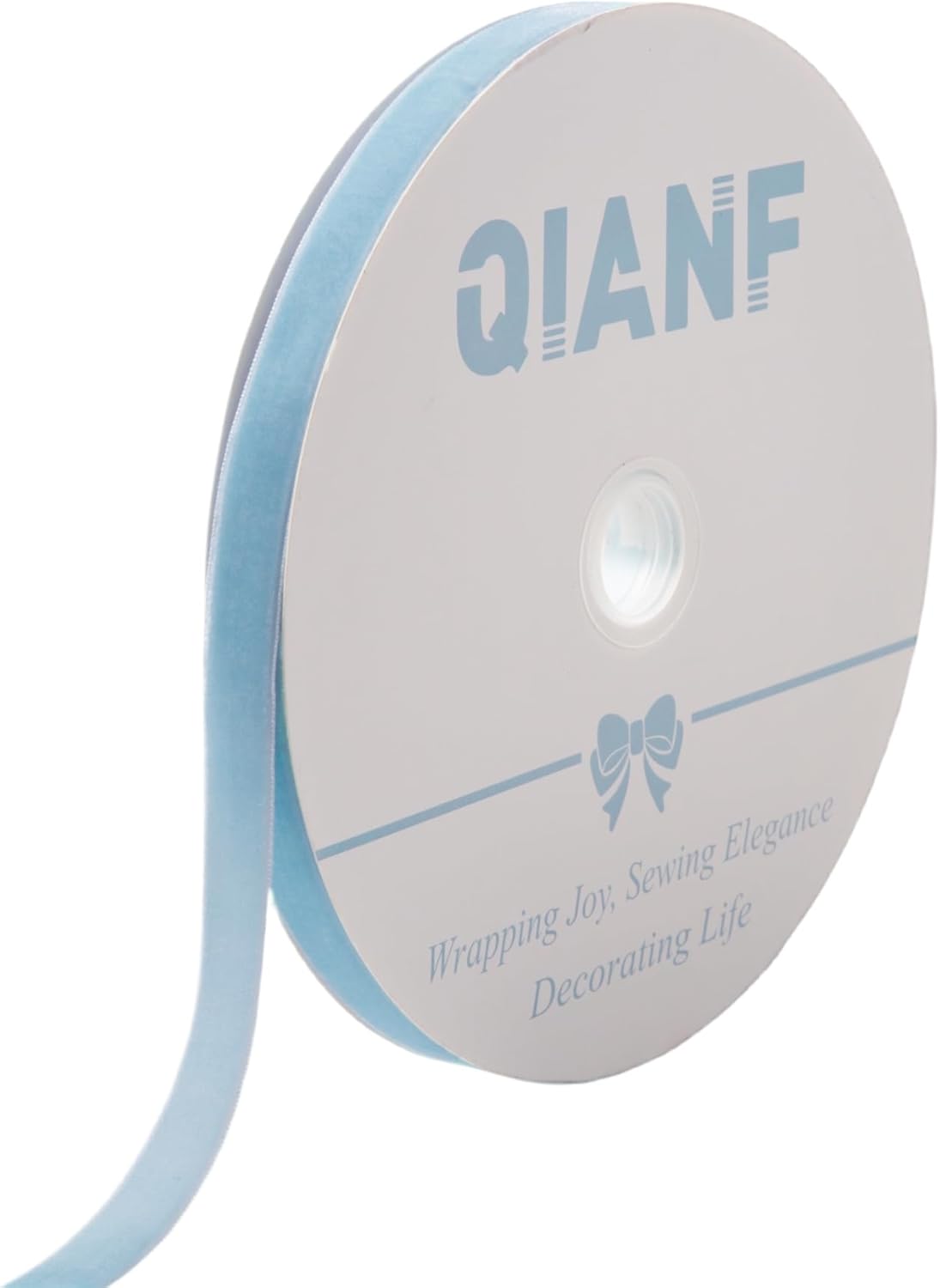 Vintage Sky Blue Velvet Ribbon Christmas Ribbon for Gift Wrapping Crafts Christmas Tree Ornaments Garland Decorations, 5/8 Inch X 25Yd