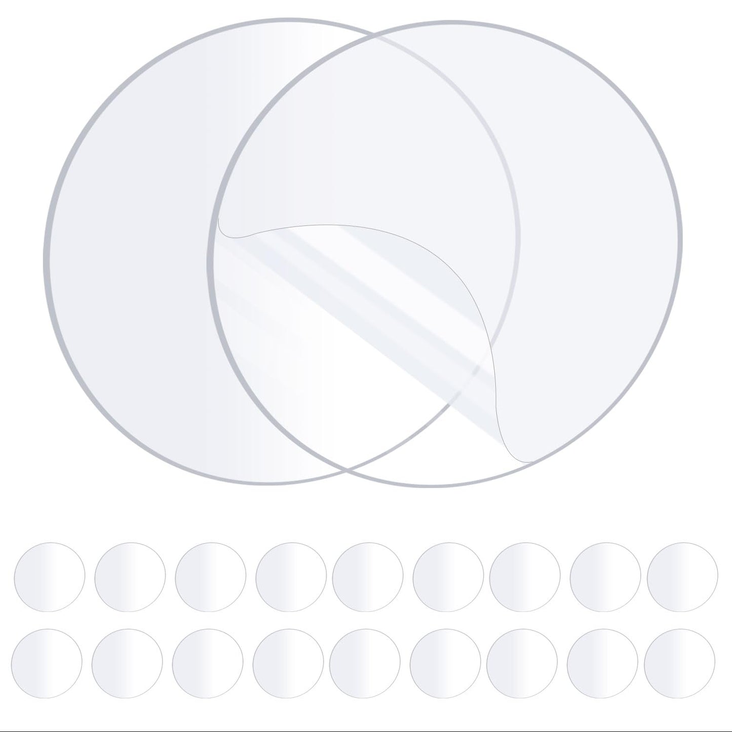 20PCS Heavy Duty Double Sided Adhesive Mounting Circle Tape- Waterproof,Strong Adhesion,Clear, High Strength,No Residue Removability for Hanging,Wall Mounting, Home Decor,Adhesive for Shower