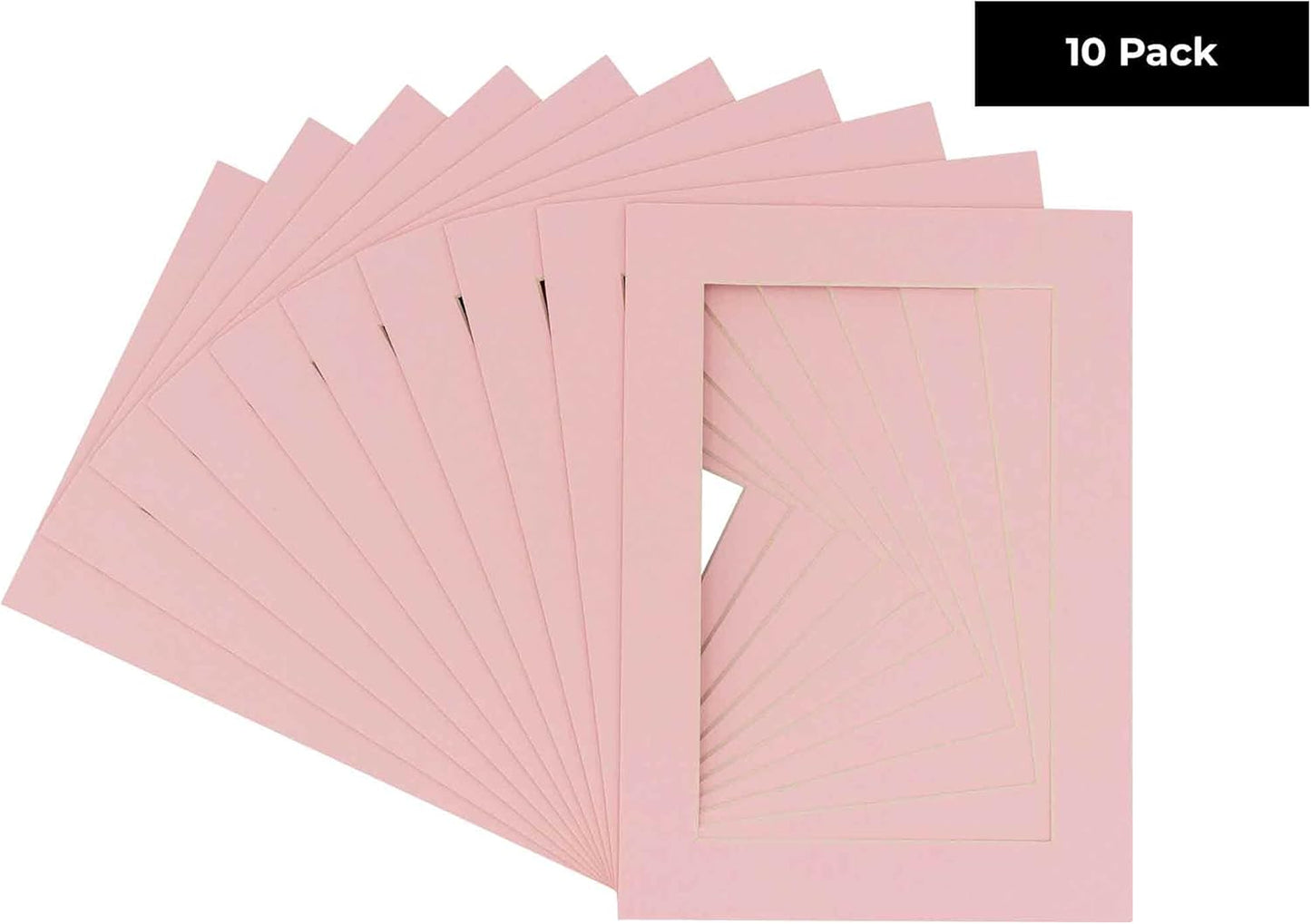 11x14 Mat for 8.5x11 Photo - Precut Soft Pink Picture Matboard for Frames 11 x 14 Inches - Bevel Cut Matte to Display Art 8.5 x 11 Inches - Acid Free Pack of 10 MATS with Backing Boards & Clear Bags