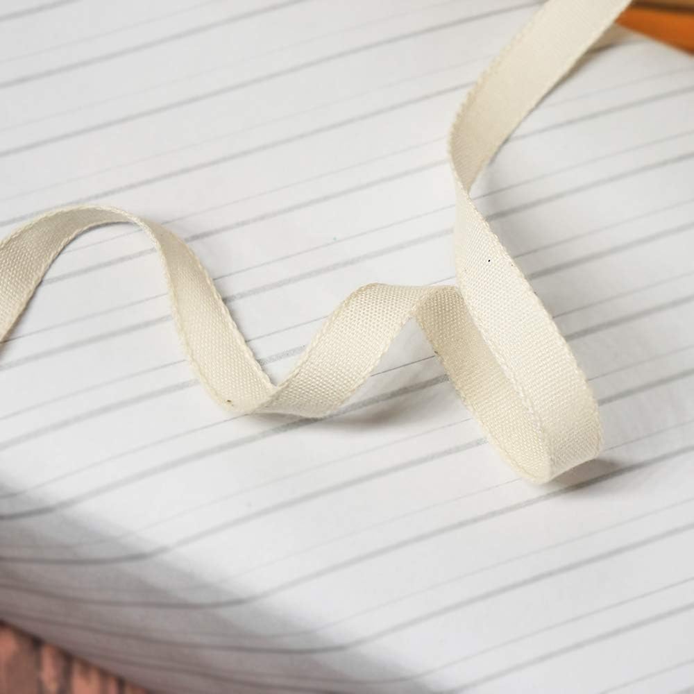 CT CRAFT LLC Ivory Cotton Ribbon 3/8" x 10 Yards for Home Décor Gift Present Wrapping DIY Crafts Birthday Wedding Bouquet Christmas