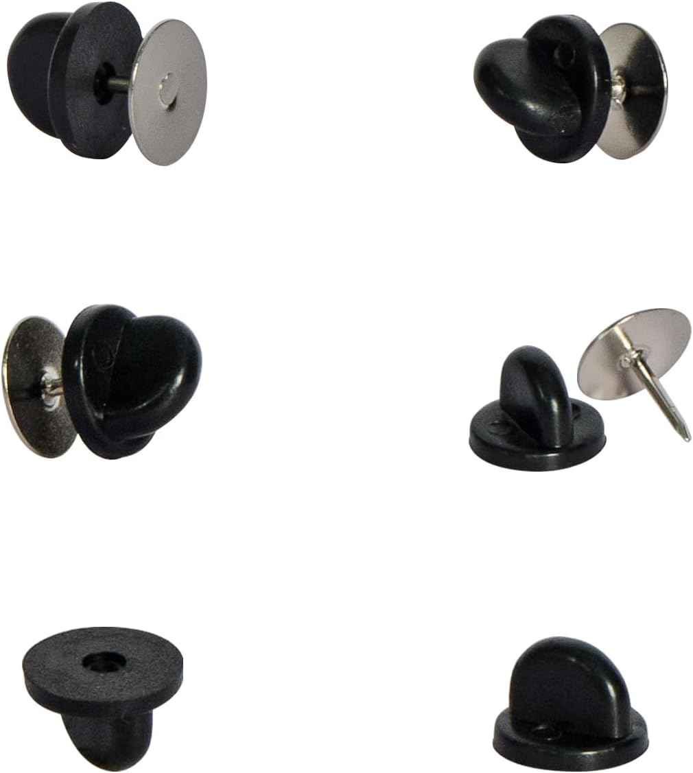 80 Pairs Rubber Pin Backs, 9mm×10mm Butterfly Clutch Backings, Craft Making Blank Pins Holder & Tie Tacks Keepers for Lapel Enamel Pins (80)