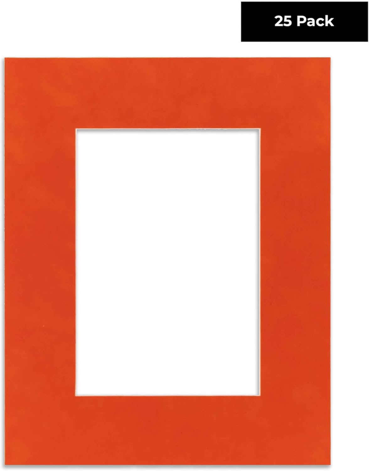 Pack of 25 Acid Free 11x14 Mats Bevel Cut for 8.5x11 Photos - Orange Suede Precut Matboards With Backing Boards and Clear Photo Mat Bags For Pictures, Photos, Framing - 4-ply Thickness