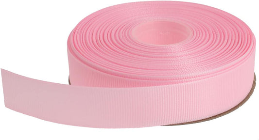 Solid Grosgrain Ribbon 25 Yard Each Roll 100% Polyester Woven Edge (3/4", Pink)