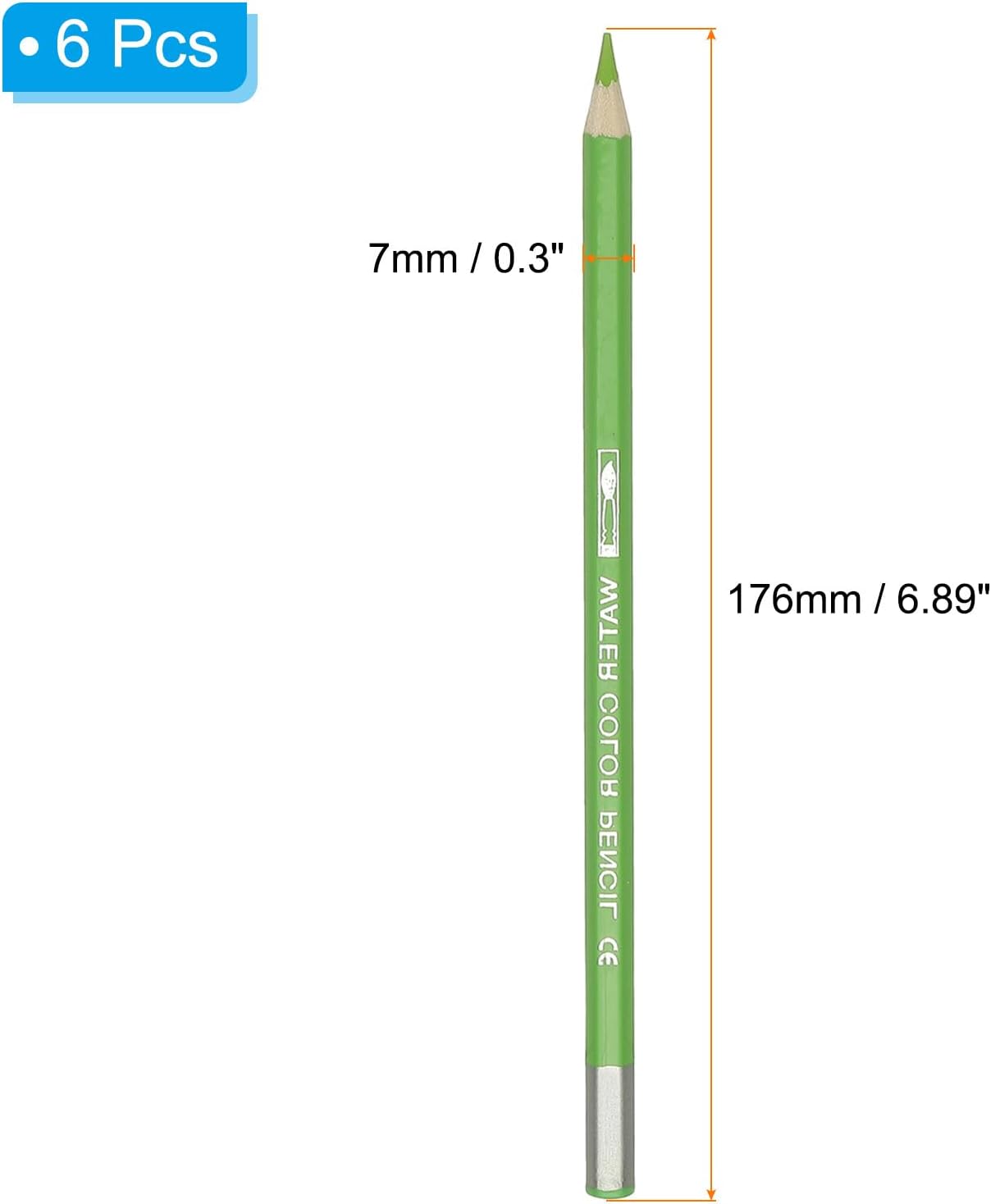 PATIKIL Watercolor Pencil, 6Pcs Water Soluble Pencils for Blending, Coloring, Sketch Drawing, Painting, Green Yellow