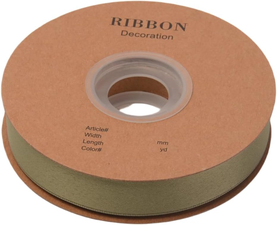 Double Side Satin Ribbon, Continuous 20 Yards,Use for Craft Bows Bouquet, Gift Wrapping, Wedding Decoration, Floral Arrangement (Army Green, 4/5 inch)