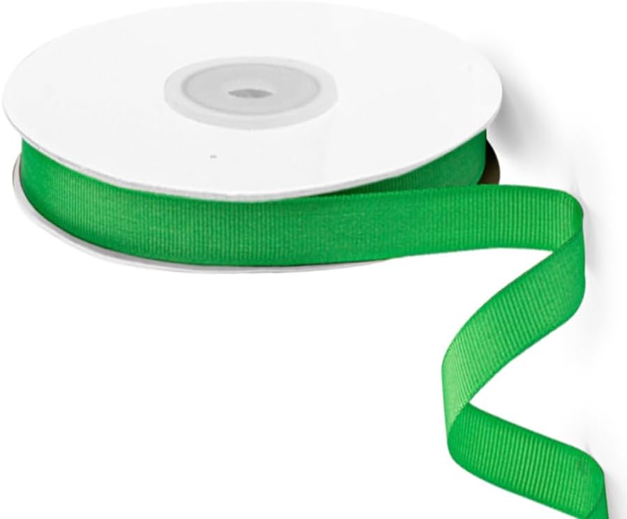 LIUYAXI 5/8" X 50 Yards Solid Green Grosgrain Ribbon, Perfect for Crafts, Wedding Decor, DIY Hair Accessories, Sewing, Gift Package Wrapping and More