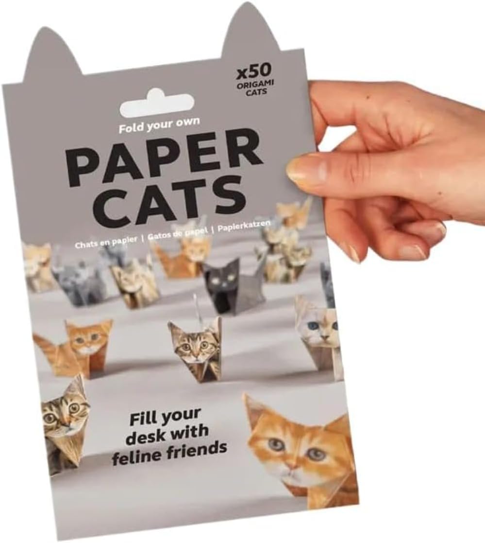 Paper Cat, Paper Cat Origami,50 DIY Origami Foldable Cute Cat Figurines Fun Craft Activity, Desktop Decor, and Gifts for Cat Lovers