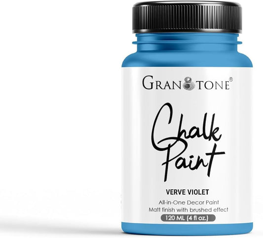GRANOTONE Chalk Paint for Furniture | Matt-Finish Water-Based Acrylic Paint for Wood, Walls, Metal, Glass, Paper, Fabric Canvas | Maximum Coverage Chalk Paint for Kids & Adults, 120 Ml (GREECE BLUE)