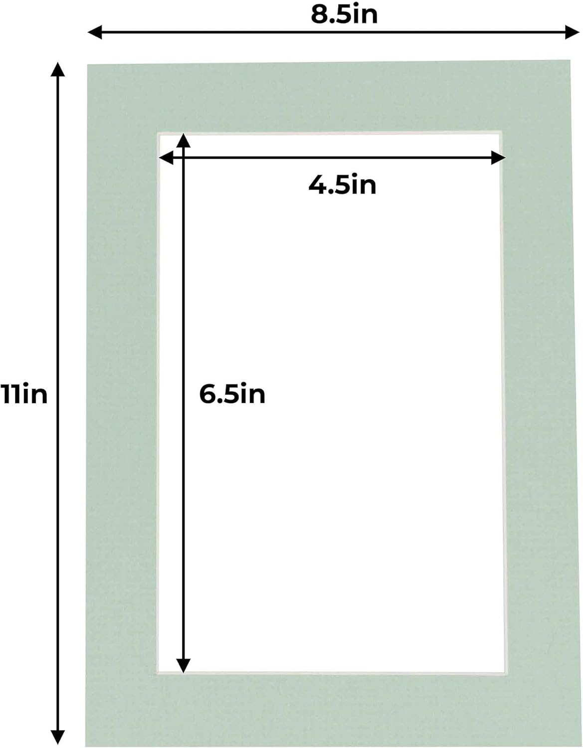 5x7 Mat for 8.5x11 Frame - Precut Mat Board Acid-Free Honeydew Green 5x7 Photo Matte For a 8.5x11 Picture Frame, Premium Matboard for Family Photos, Show Kits, Art, Picture Framing, Pack of 25 Mats
