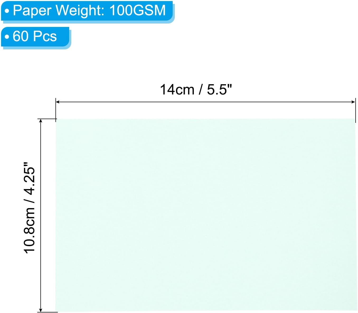 PATIKIL 60 Sheets Vellum Paper 4.25x5.5, Vellum Paper Printable Translucent Paper 100GSM Colored for Invitations Laser Inkjet Printing Card Making Crafting Wedding Tracing, Blue