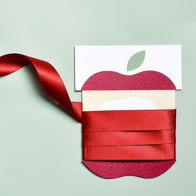 YAMA Red Double Face Satin Ribbon 7/8 Inch 25 Yards Red Silk Ribbon for Christmas Tree Gift Wrapping Hair Cabinets