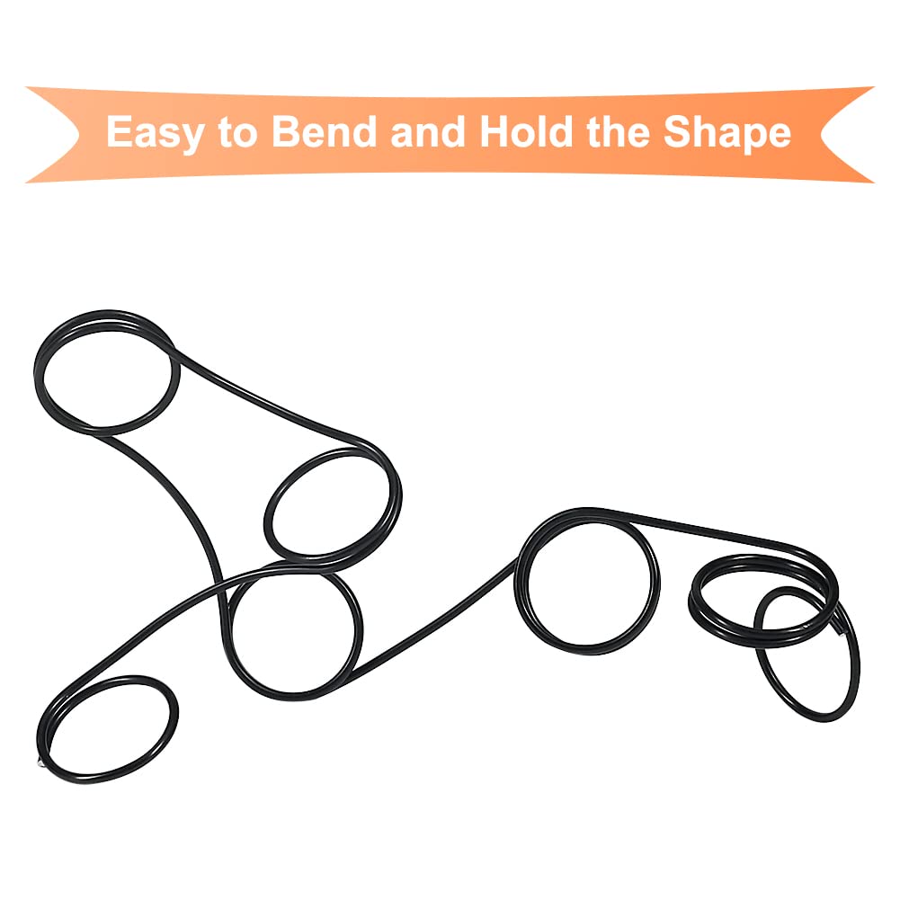 Tenn Well 15 Gauge Aluminum Wire, 164 Feet 1.5mm Bendable Metal Craft Wire for Jewelry Making, Beading, Sculpting, Bonsai Training, Halloween Crafting (Black)