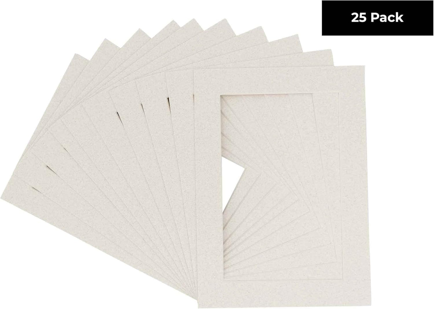 Pack of 25 Acid Free 11x14 Mats Bevel Cut for 8.5x11 Photos - Oyster Shell White Precut Matboards With Backing Boards and Clear Photo Mat Bags For Pictures, Photos, Framing - 4-ply Thickness