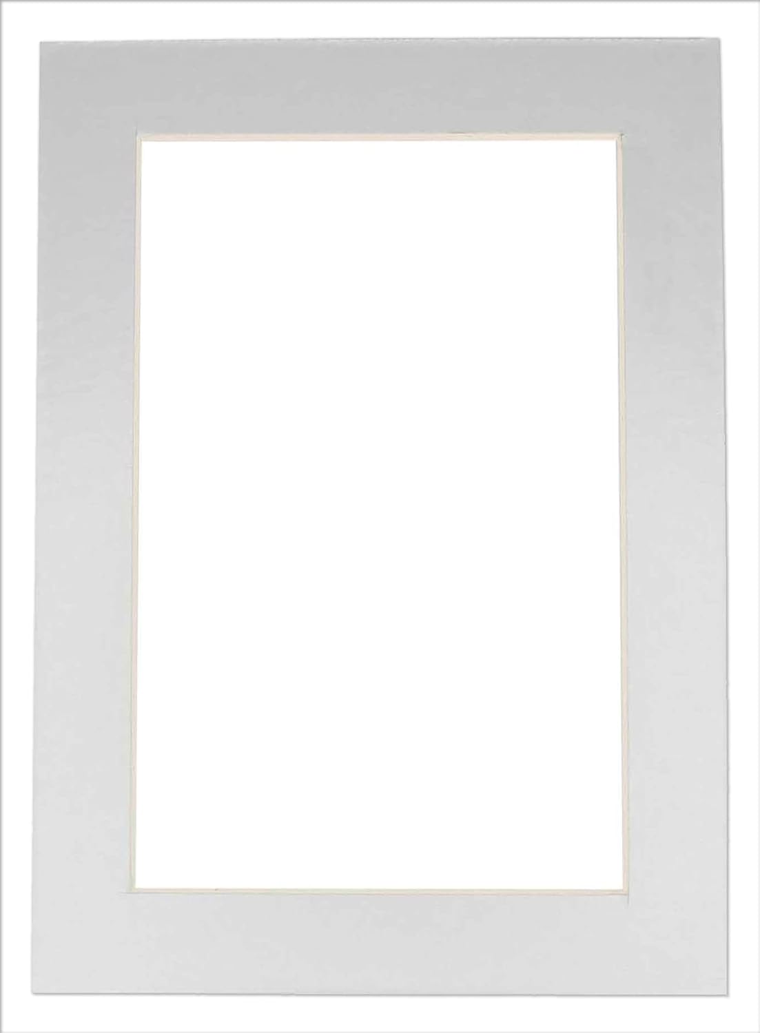 5x7 Mat for 8.5x11 Frame - Precut Mat Board Acid-Free Show Kit with Backing Board, and Clear Bags Metallic Silver 5x7 Photo Matte Made to Fit a 8.5x11 Picture Frame Matboard for Framing, Pack of 1 Mat