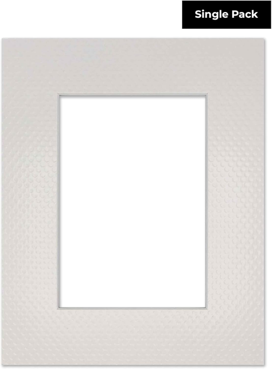 11x14 Mat Bevel Cut for 8.5x11 Photos - Acid Free Golf Ball Texture Precut Matboard With Backing Board and Crystal Clear, Self Seal Mat Bag - For Pictures, Framing - 4-ply Thickness