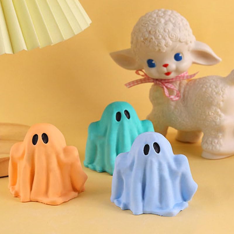 Halloween Ghost Candle Silicone Mold DIY 3D Scented Candle Making Wax Mould Gypsum Ornament Resin Soap Chocolate Mold Home Decor