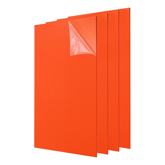 uxcell 4Pcs Acrylic Sheets 12x6 Inch Acrylic Panel 1/8 Inch-3mm Plastic Board for Picture Frames Sign Holders DIY Display Projects Craft, Orange