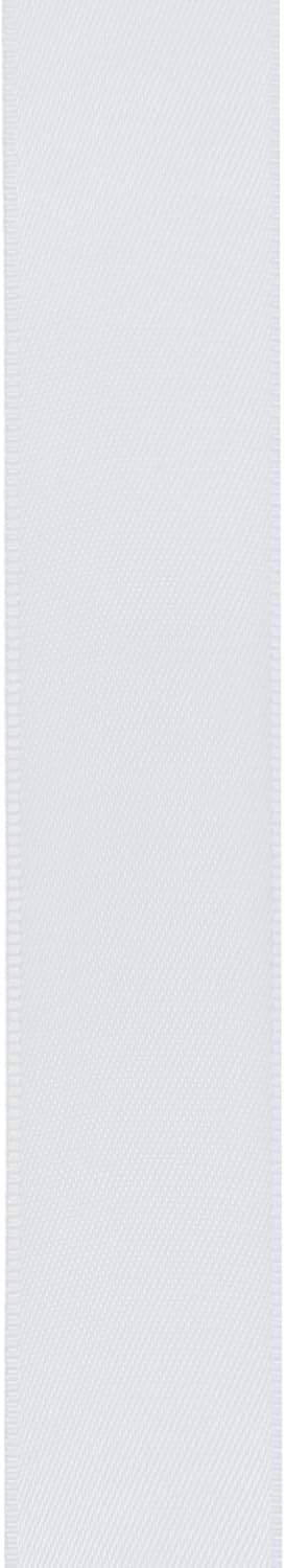 LIUYAXI White Stain Ribbon, 1/2" X Continuous 50 Yards, Double Faced Fabric Ribbon Perfect for Gift Wrapping Wedding Christmas Birthday Floral Arrangement Craft