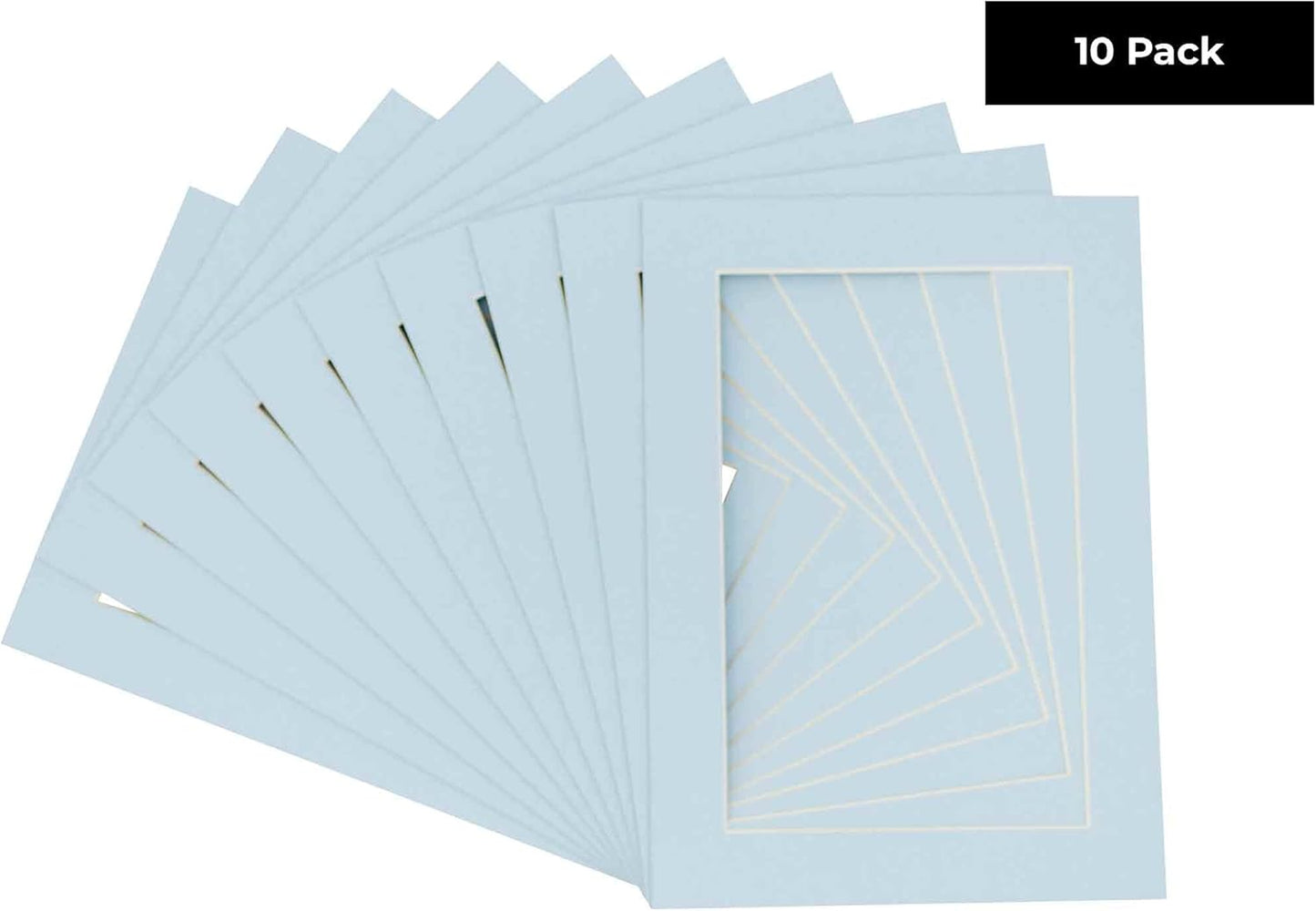 11x14 Mat for 8.5x11 Photo - Precut Baby Blue Picture Matboard for Frames Measuring 11 x 14 Inches - Bevel Cut Matte to Display Art Measuring 8.5 x 11 Inches - Acid Free Pack of TEN MATS